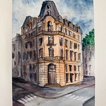 Mi Proyecto del curso: Dibujo arquitectónico con acuarela y tinta. Pintura em aquarela projeto de Annette Cabral - 20.09.2020