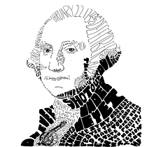George Washington Hand Drawn Typographic Portrait. Digital Illustration, T, pograph, T, pograph, and Design project by diabowen - 09.11.2020