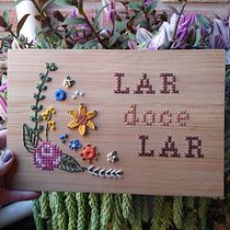 Meu projeto do curso: Bordado em madeira. Embroider project by Claudia Krewer - 09.20.2020