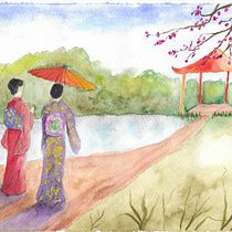 My project in Watercolor Illustration with Japanese Influence course. Un progetto di Pittura ad acquerello di Karen Willis - 11.09.2020