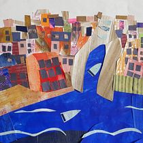 riomaggiore, casas de colores. Children's Illustration project by nadiaweber - 09.11.2020