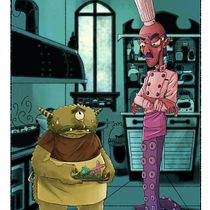 Mi Proyecto del curso: Los 2 cocineros monstuosos. Digital Drawing, and Traditional illustration project by carolinacazareshdz - 09.12.2020