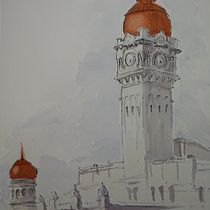 My project in Architectural Sketching with Watercolor and Ink course. Pintura em aquarela projeto de hui ying cheow - 14.09.2020