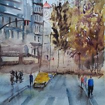 My project in Urban Landscapes in Watercolor course. Pintura em aquarela projeto de CASSANDRA ANDERSON - 13.09.2020