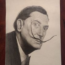 Retrato de Salvador Dalí.. Drawing, Pencil Drawing, Figure Drawing, Artistic Drawing, Portrait Drawing, and Realistic Drawing project by Philipp Lara - 09.16.2020