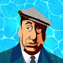 Pablo Neruda. Digital Illustration project by Francisco Bonett - 09.13.2020