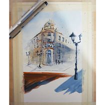 Mi Proyecto del curso: Dibujo arquitectónico con acuarela y tinta. Arte urbana projeto de María Muñoz Zamora - 16.09.2020