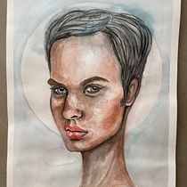 My project in Watercolor Portrait from a Photo course. Artistic Drawing project by Nathalie Titterton - 09.16.2020