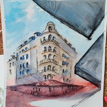 My project in Architectural Sketching with Watercolor and Ink course. Ilustração arquitetônica, e Pintura em aquarela projeto de Dayana - 16.09.2020