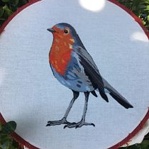 Mi Proyecto del curso: Pintar con hilo; orgullosa de mi petirrojo listo para volar . Embroider project by p.sailhanp - 10.06.2020