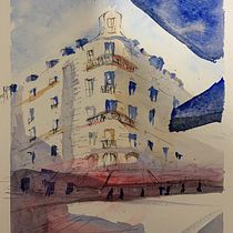 My project in Architectural Sketching with Watercolor and Ink course. Pintura em aquarela projeto de Tolga Kalavak - 19.09.2020