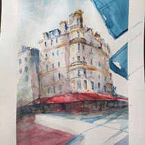 My project in Architectural Sketching with Watercolor and Ink course. Ilustração arquitetônica projeto de Алина Хаскин - 19.09.2020
