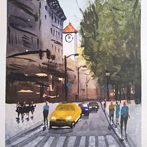 Mi Proyecto del curso: Paisajes urbanos en acuarela. Pintura em aquarela projeto de Adriana Tiralongo - 20.09.2020
