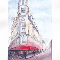 My project in Architectural Sketching with Watercolor and Ink course. Pintura em aquarela projeto de Matt James - 21.09.2020