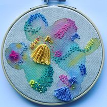My project in Embroidery and Watercolor Basic Techniques course. Embroider project by Florencia Velasco - 09.21.2020