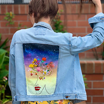 Todos somos uno, naturaleza y ser humano. Pintura, Design de moda, Bordado, DIY, Upc, e cling projeto de Mariana Martínez - 21.09.2020