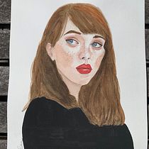 My project for the Watercolor Portrait from a Photograph course from Sol Barrios.. Watercolor Painting project by Helen Calderon - 09.22.2020