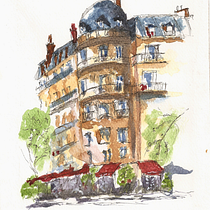 Mi Proyecto del curso: Dibujo arquitectónico con acuarela y tinta. Desenho, e Pintura em aquarela projeto de Gino Fabrizio Sandrin - 21.04.2021