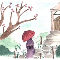 Mi Proyecto del curso: Ilustración en acuarela con influencia japonesa. Un progetto di Disegno e Pittura ad acquerello di Gimena Peral - 24.09.2020
