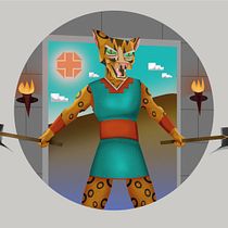 Tigrillo inca. Design de personagens, Ilustração tradicional, Ilustração digital, Ilustração infantil e Ilustração vetorial projeto de Nicolás Chamorro - 24.09.2020