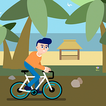 Un café y a pedalear!. Un progetto di Animazione 2D, Animazione di personaggi e Motion graphics di Aina Gutierrez Adsera - 03.10.2020