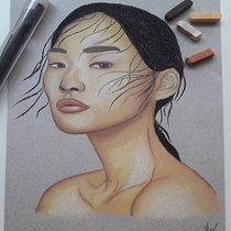Mi Proyecto del curso: Ilustración con pastel y lápices de colores. Un progetto di Disegno di ritratti di Paula de Tierra - 25.09.2020
