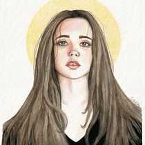 "Halo" Mi Proyecto del curso: Retrato en acuarela a partir de una fotografía. Fine Arts, Artistic Drawing, Portrait Drawing, and Traditional illustration project by jesica.iturria - 09.25.2020