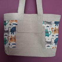 Bolsa Tote Universal de gatos con mascarillas a juego. Costura projeto de María José Armero Tomás - 11.10.2020