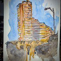 My project in Architectural Sketching with Watercolor and Ink course. Ilustração arquitetônica, Esboçado, e Pintura em aquarela projeto de Giancarlo Sandoval - 30.09.2020