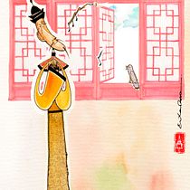"O Rouxinol e o Imperador da China". Projeto do curso introdução à ilustração infantil.. Traditional illustration, Children's Illustration, and Watercolor Painting project by Erika Rosa - 10.01.2020