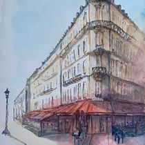 My project in Architectural Sketching with Watercolor and Ink course. Pintura em aquarela projeto de thibault_drillon_1 - 02.10.2020