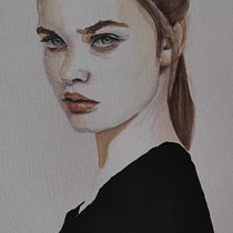 Mi Proyecto del curso: Retrato en acuarela a partir de una fotografía. Portrait Drawing, and Watercolor Painting project by Chantal Mendez - 10.06.2020