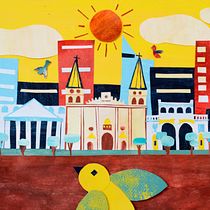 Los pajaritos que alegran el cielo tapatío.. Traditional illustration, Collage, and Children's Illustration project by Alicia González - 10.03.2020