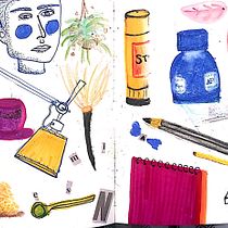 Dibujos hechos durante el confinamiento en Chile. Drawing project by Angela Torti - 10.04.2020