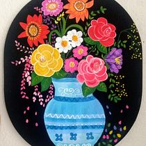 Mis flores. Pintura projeto de Eugenia Hernández Hernández - 04.10.2020
