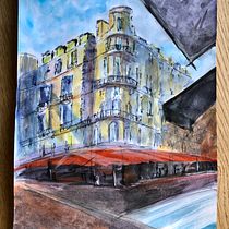 My project in Architectural Sketching with Watercolor and Ink course. Pintura em aquarela projeto de Paul Dodds - 06.10.2020