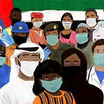 Honouring the UAE front-line workers in the fight against COVID-19 painting. Ilustração digital projeto de oriolpastor - 06.10.2020