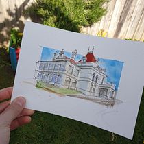 Mi Proyecto del curso: Dibujo arquitectónico con acuarela y tinta. Arquitetura, Arte urbana, Desenho artístico, Ilustração arquitetônica e Ilustração com tinta projeto de Leonard Delle Chiaie - 07.10.2020