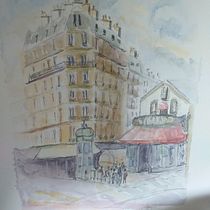"Le Nord Sud". A photo from our visit to Paris two years ago. Pintura em aquarela projeto de Kate Harrott - 07.10.2020