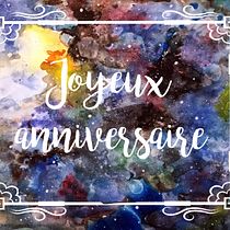 Une carte d'anniversaire sur fond de galaxie. Un progetto di Illustrazione tradizionale e Pittura ad acquerello di Lucie Thiam Bouleau - 07.10.2020