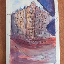 My project in Architectural Sketching with Watercolor and Ink course. Pintura em aquarela projeto de larissatarasenko - 10.10.2020