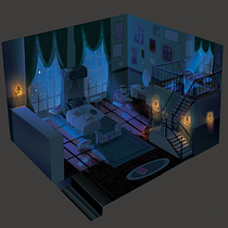 Midnight Moonlight . Character Design, Concept Art, and Digital Illustration project by Rika Blazevic - 10.09.2020