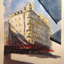 My project in Architectural Sketching with Watercolor and Ink course. Pintura em aquarela projeto de Walaii Mac - 11.10.2020