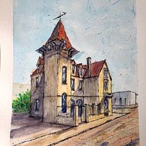 Mi Proyecto del curso: Dibujo arquitectónico con acuarela y tinta. Arquitetura, e Desenho artístico projeto de Francisco Guevara - 13.10.2020