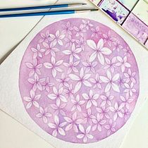 Mi Proyecto del curso: JAZMINES LILAS @FLOWERYFAIRIES  Ein Projekt aus dem Bereich Aquarellmalerei von Carmen Rosa Salinas Granda - 16.10.2020