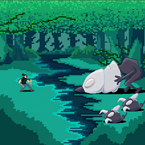 Kito explorando bosque. Un projet de Pixel art de Jean Araya Rodriguez - 14.10.2020