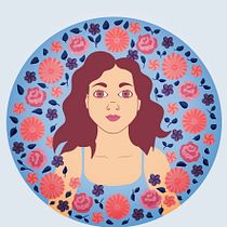 Meu projeto do curso: Retrato ilustrado com elementos botânicos. Un proyecto de Ilustración digital de Camila Dos Reis - 15.10.2020