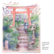 My project in Watercolor Illustration with Japanese Influence course. Un progetto di Character design, Illustrazione infantile, Illustrazione tradizionale e Pittura ad acquerello di Cristina Marifosque - Tumminaro - 15.10.2020