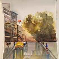 My project in Urban Landscapes in Watercolor course. Een project van Traditionele illustratie van Ana Bello - 17.10.2020