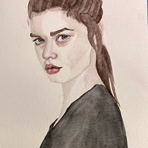My project in Watercolor Portrait from a Photo course. Portrait Drawing project by lhitch1 - 10.17.2020